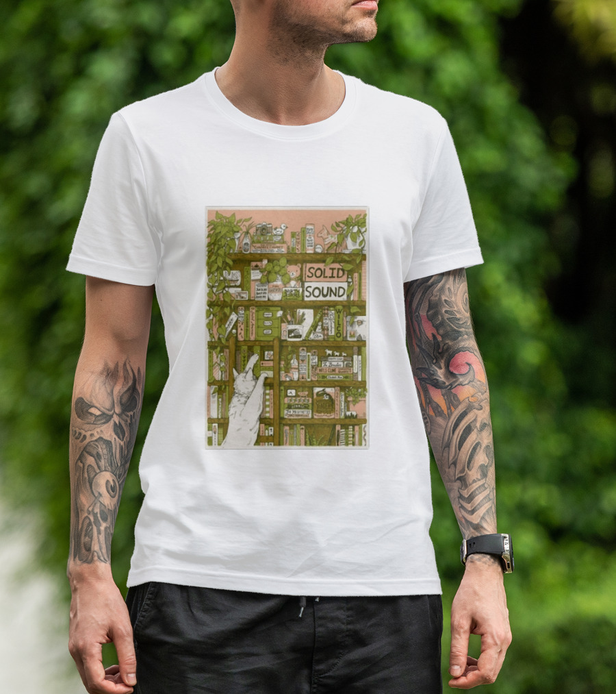 Wilco Solid Sound Festival June 26 28 2026 North Adams MA With Cat And Bookshelves T-Shirt