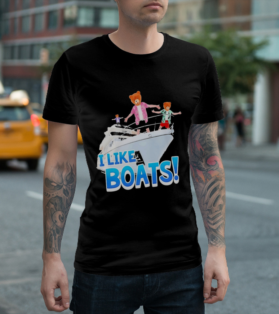 Bearhead I Like Boats Teddy Bears On Yacht T-Shirt