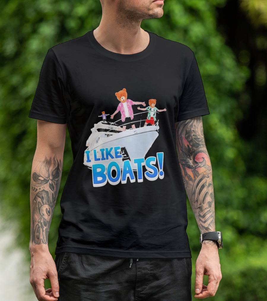 Bearhead I Like Boats Teddy Bears On Yacht T-Shirt