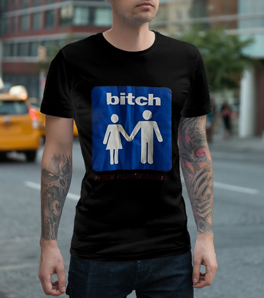 Bitch Skateboards Logo Holding Hands T-Shirt