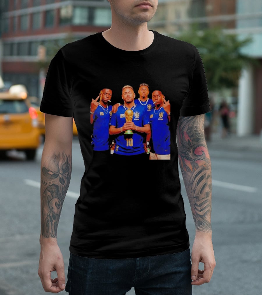 Brazil Fc Players Holding Trophy T-Shirt