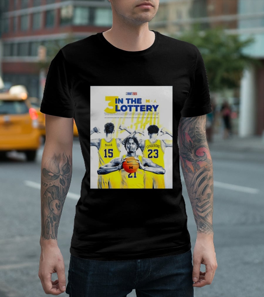 3 In The Lottery NBA Draft 2026 Mara Lendeborg Morez Johnson Michigan T-Shirt