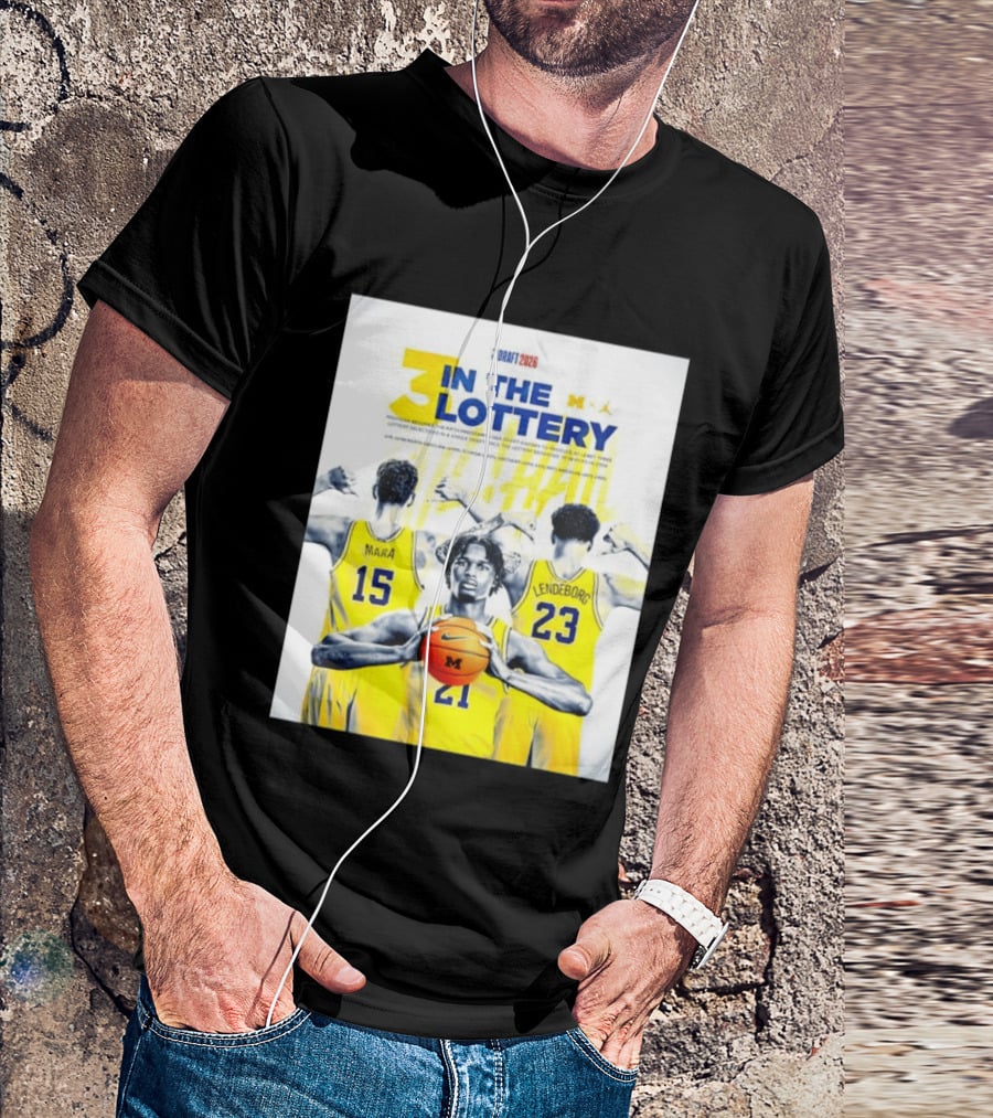 3 In The Lottery NBA Draft 2026 Mara Lendeborg Morez Johnson Michigan T-Shirt