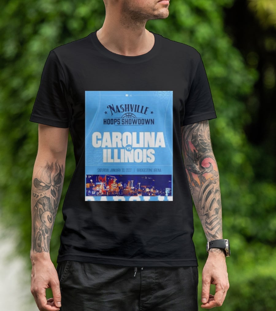 Nashville Hoops Showdown Carolina Vs Illinois Saturday January 30 2027 Bridgestone Arena T-Shirt