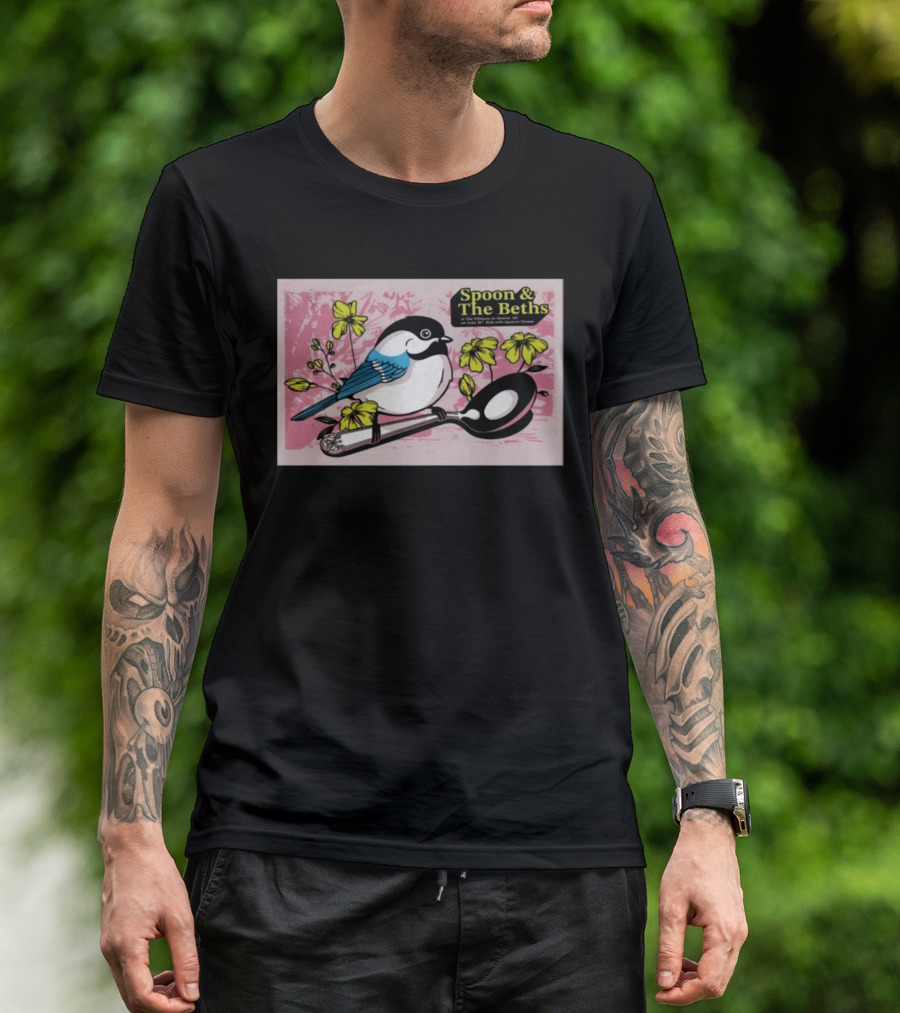 Spoon And The Beths June 26 2026 Detroit MI With Bird On Spoon And Yellow Flowers T-Shirt
