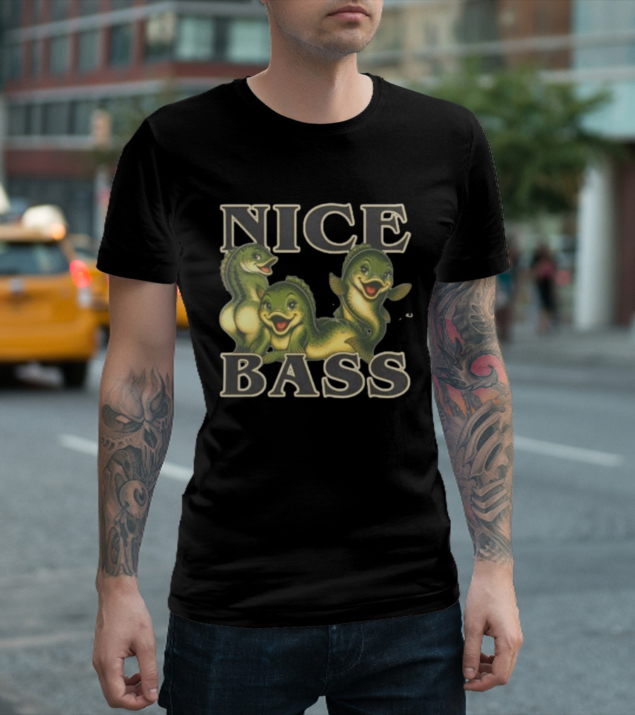 Cheerful Cartoon Fish Trio Nice Bass T-Shirt