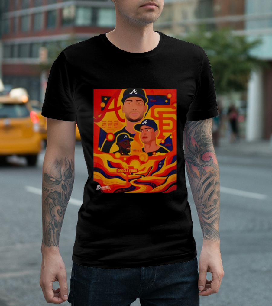 Atlanta Braves Vs. Giants Oracle Park Series Olson Dubon Harris II T-Shirt