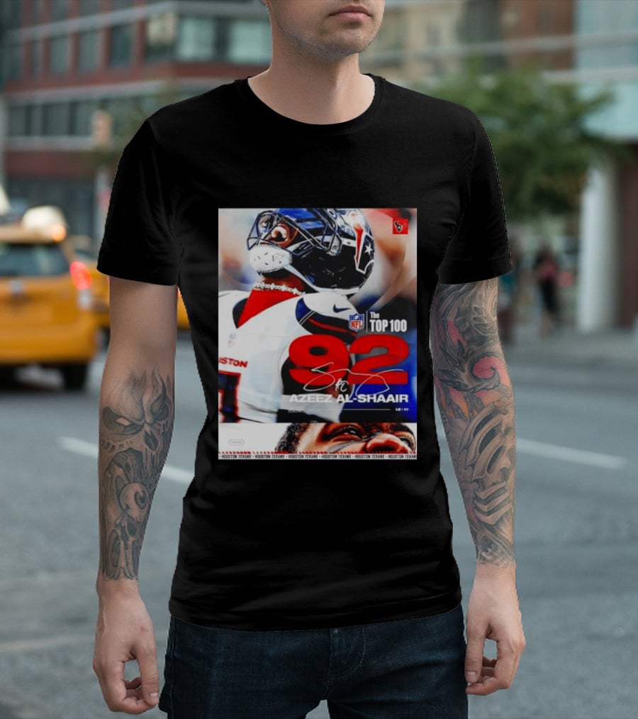 Houston Texans Azeez Al Shaair 92 NFL Top 100 Linebacker T-Shirt