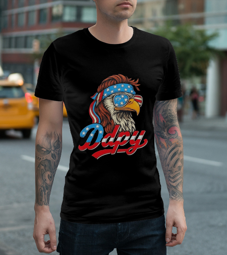Patriotic Mullet Eagle USA Flag Bandana Ddpy Sunglasses T-Shirt