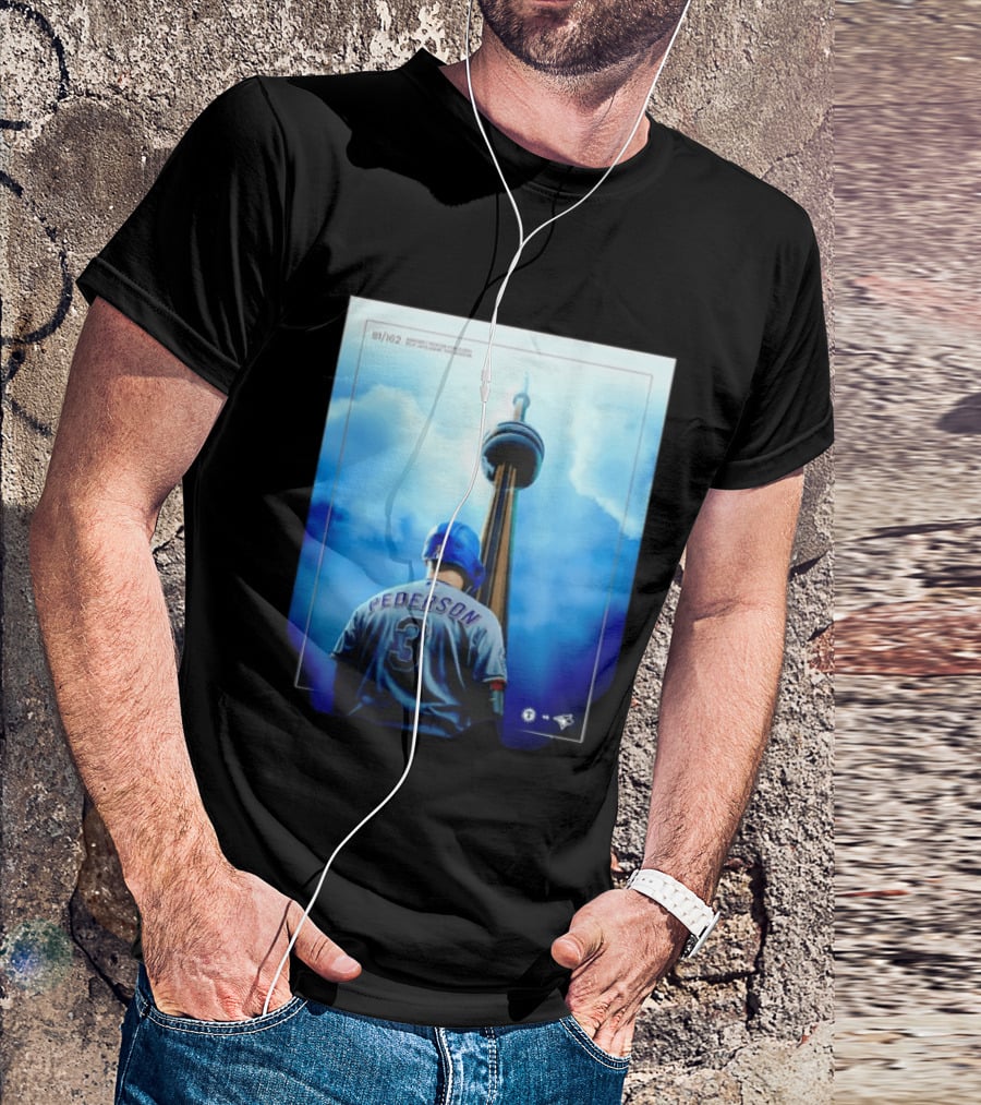 Pederson Toronto Blue Jays Vs Texas Rangers Game 1 CN Tower 81/162 T-Shirt