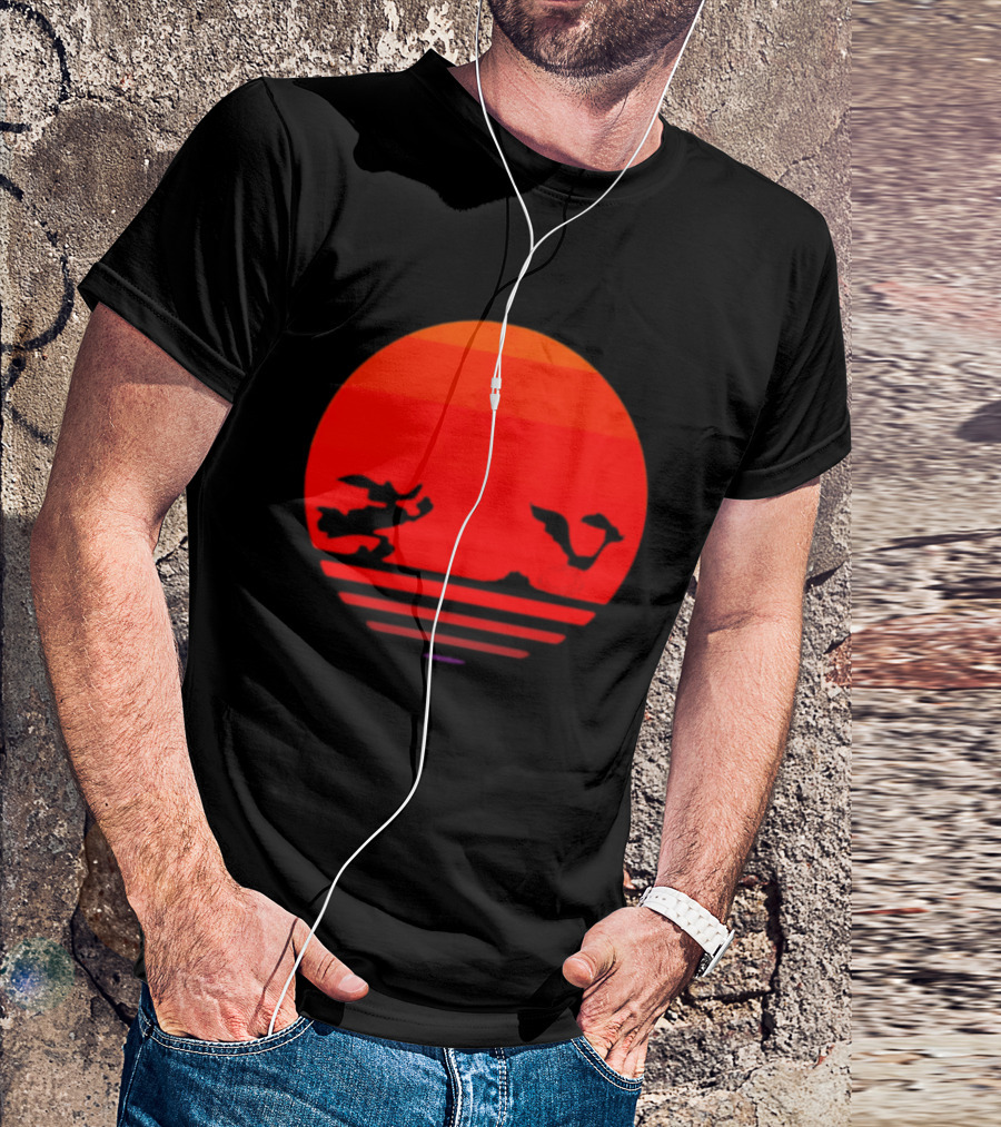 Wile E Coyote And Road Runner Sunset Chase T-Shirt