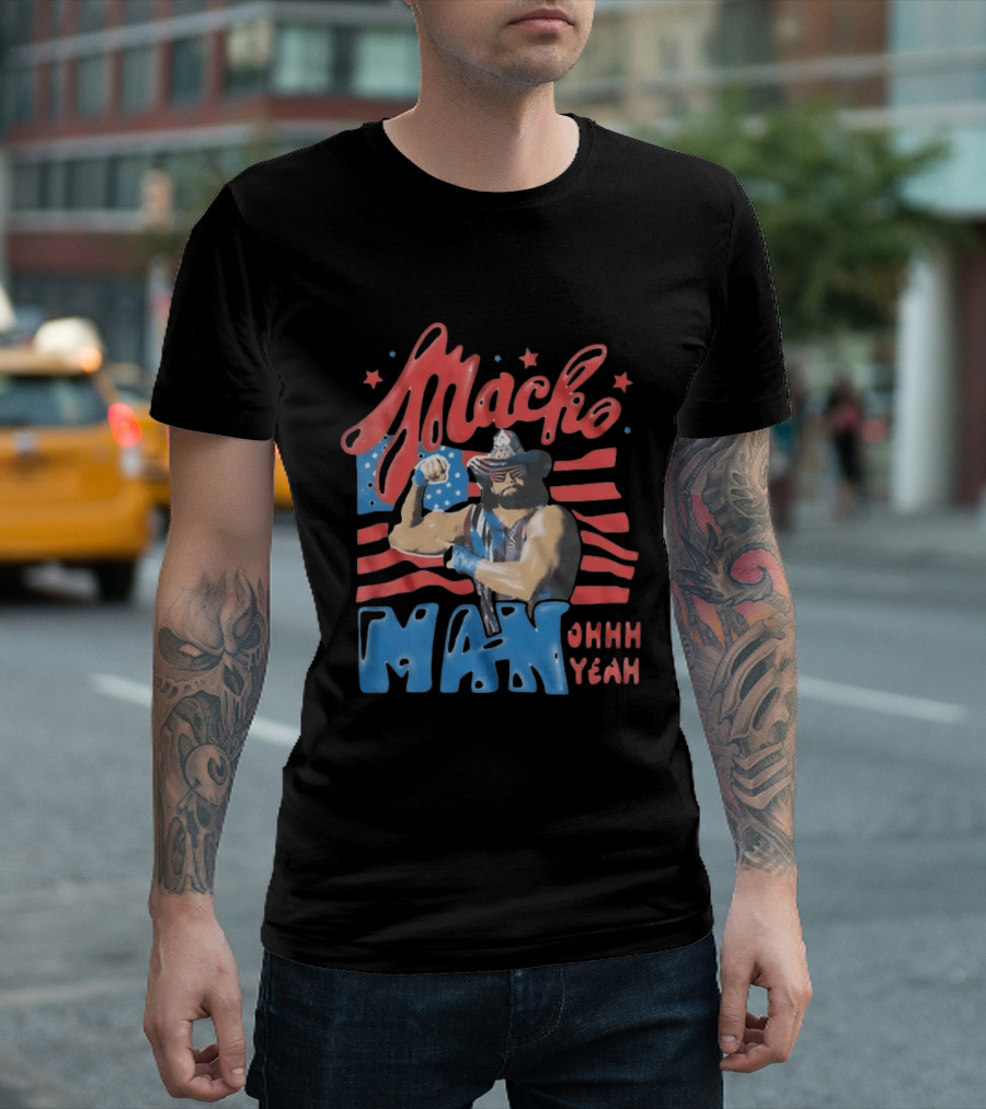 Macho Man Randy Savage American Flag Ohhh Yeah Independence Day T-Shirt