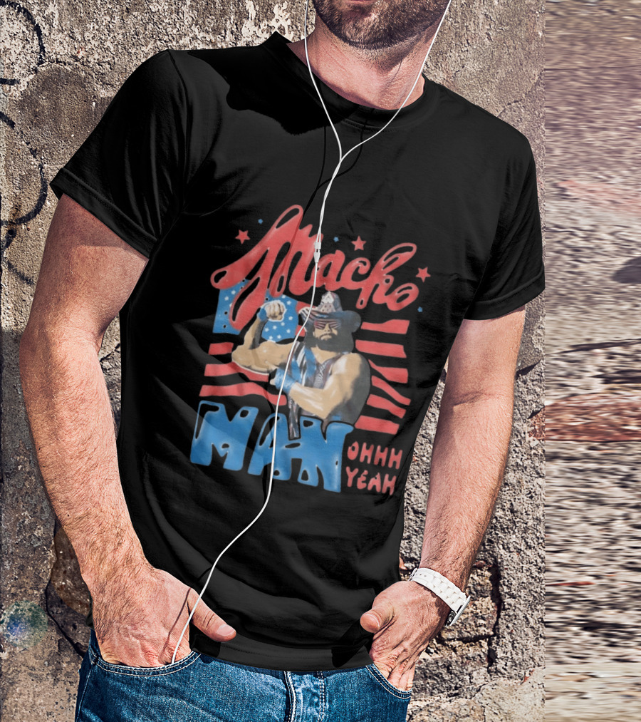 Macho Man Randy Savage American Flag Ohhh Yeah Independence Day T-Shirt
