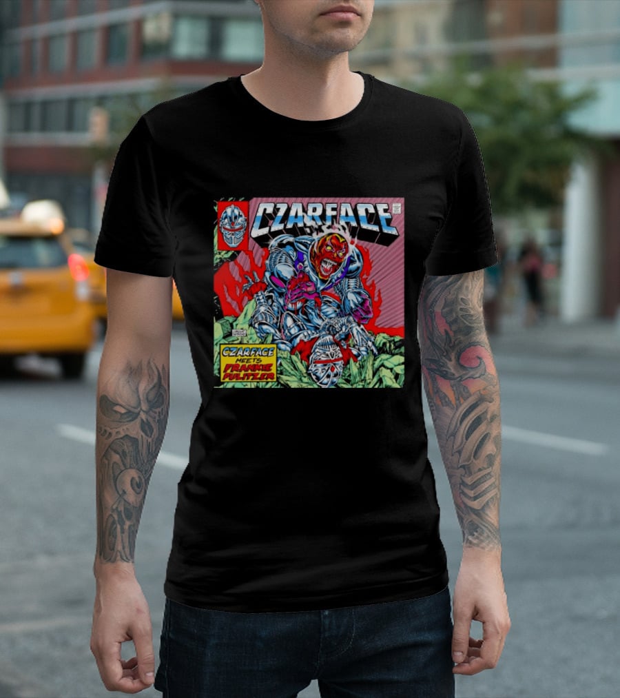 Czarface Meets Frankie Pulitzer Comic Book Cover Art Villain Battle Scene T-Shirt