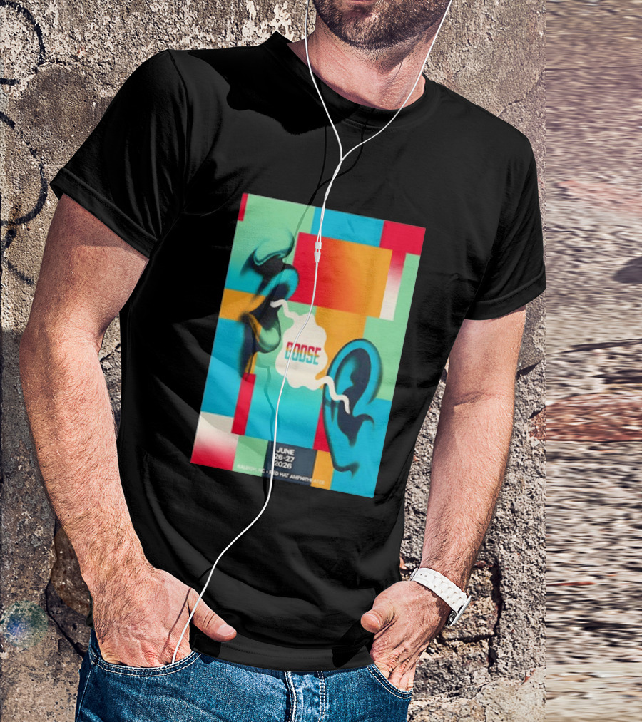 Goose Red Hat Amphitheater Raleigh NC June 26 27 2026 Vibrant Pop T-Shirt