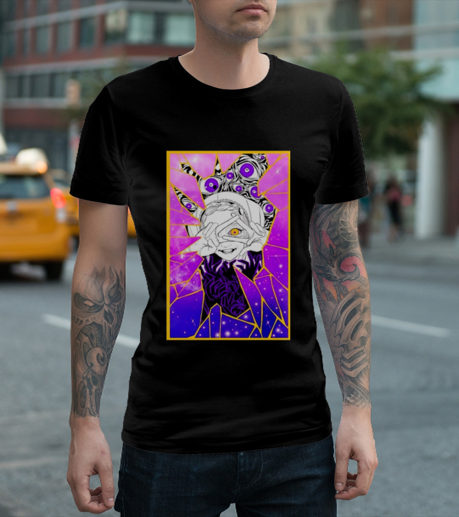 Makima Chainsaw Man Stained Glass Cosmic Galaxy Eyes T-Shirt