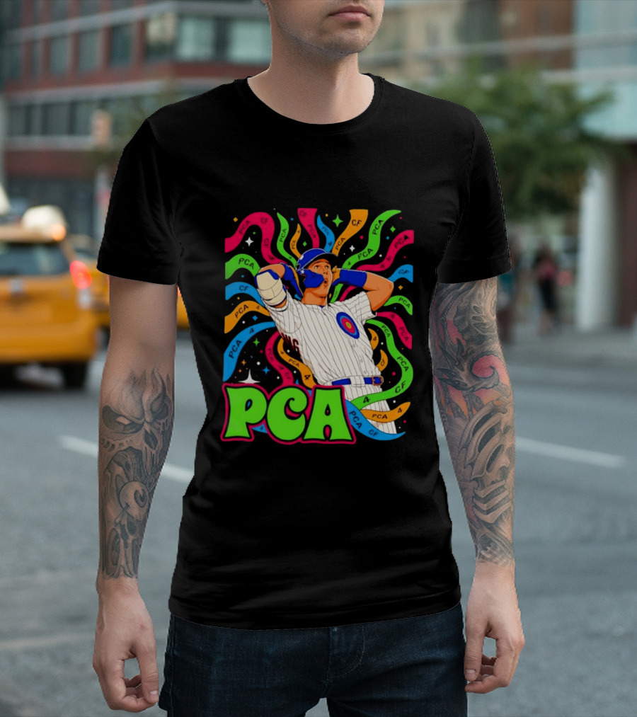 PCA Baseball Player Vibe Retro Style With Cosmic T-Shirt