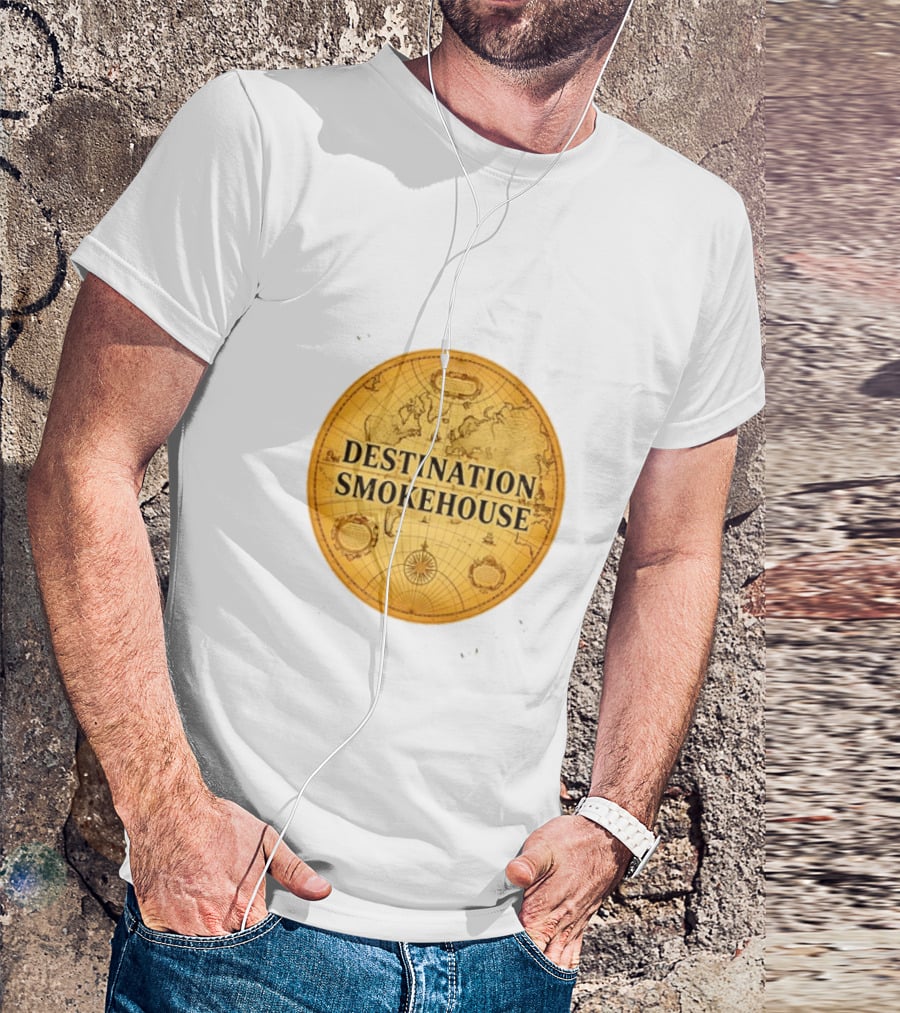 Destination Smokehouse No Teeth For This Meat Vintage Map T-Shirt