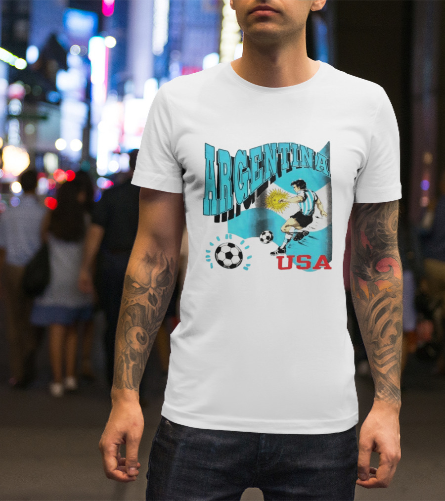 Argentina National Football Maradona Sun Of May USA Soccer T-Shirt