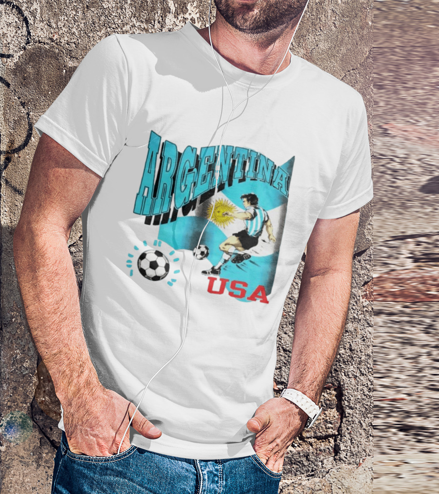 Argentina National Football Maradona Sun Of May USA Soccer T-Shirt