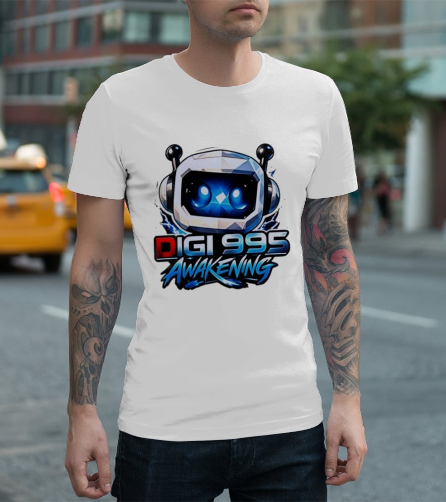 Digi 995 Awakening Robot Gaming Blue Eyes Technology T-Shirt