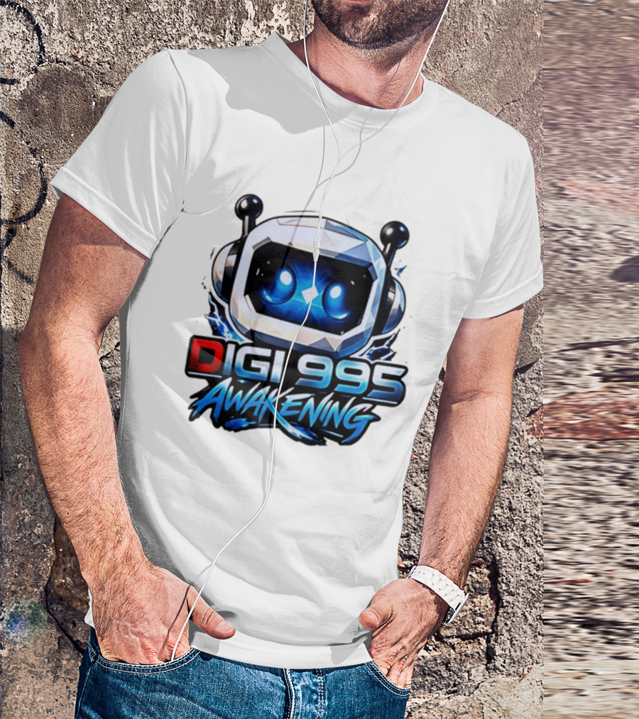 Digi 995 Awakening Robot Gaming Blue Eyes Technology T-Shirt