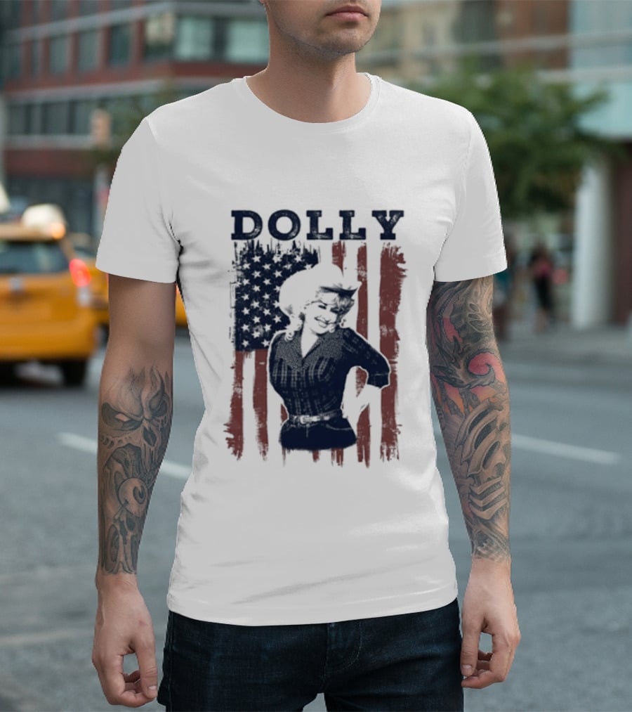 Dolly Parton American Flag Patriotic T-Shirt