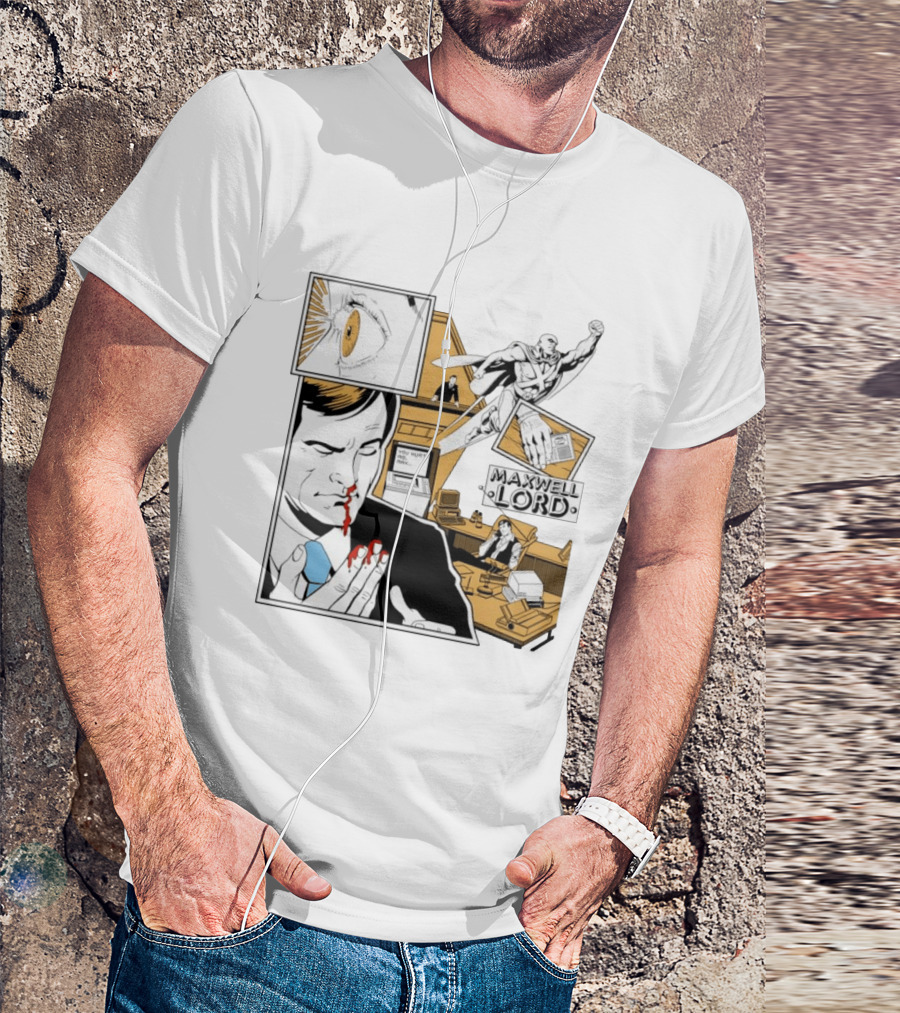 Maxwell Lord You Hurt Me Max Comic Sinister Businessman Eye Bloody Nose T-Shirt