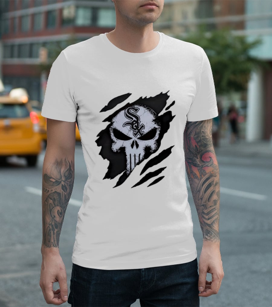 Chicago White Sox Punisher Skull Mashup T-Shirt