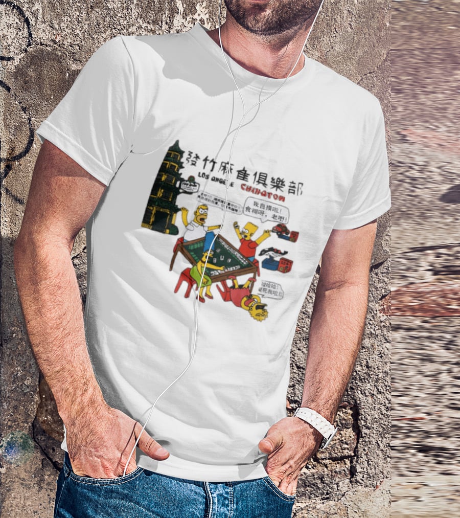Simpsons Mahjong Club Los Angeles Chinatown T-Shirt