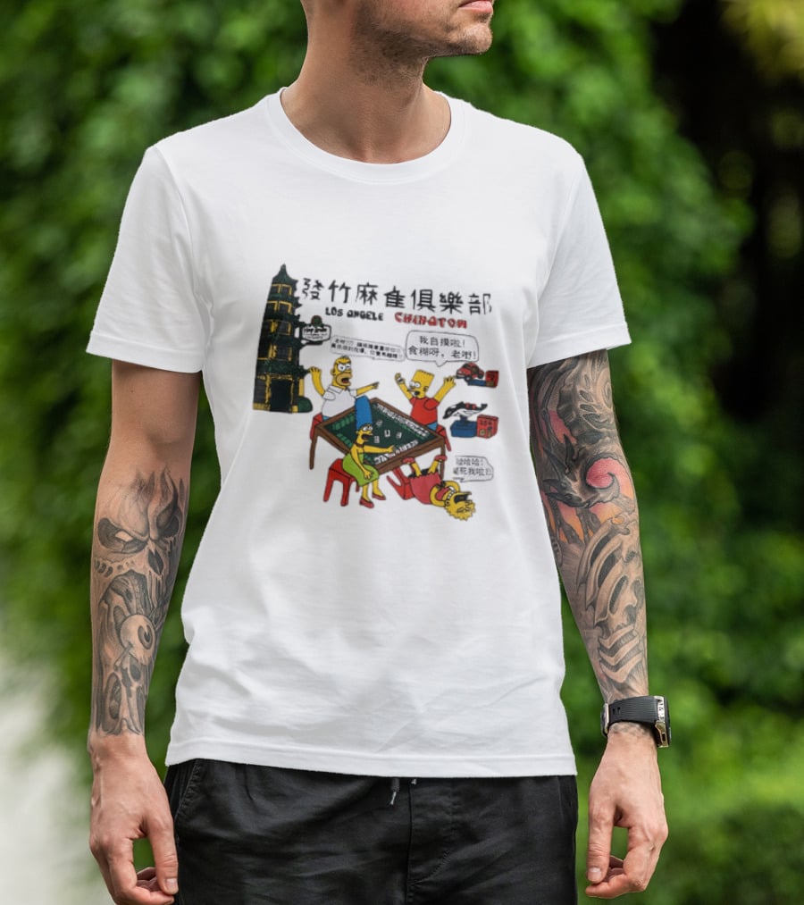 Simpsons Mahjong Club Los Angeles Chinatown T-Shirt