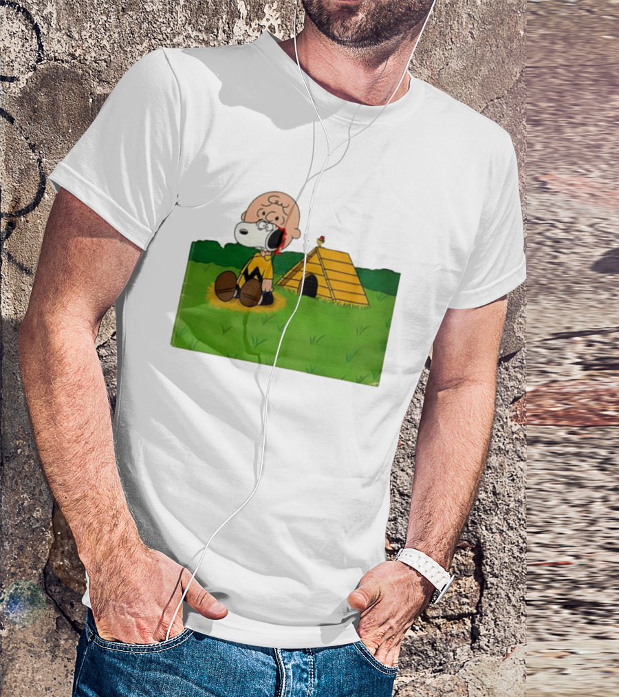 Snoopy Charlie Brown Midsommar Crossover Scene With Doghouse And Woodstock T-Shirt