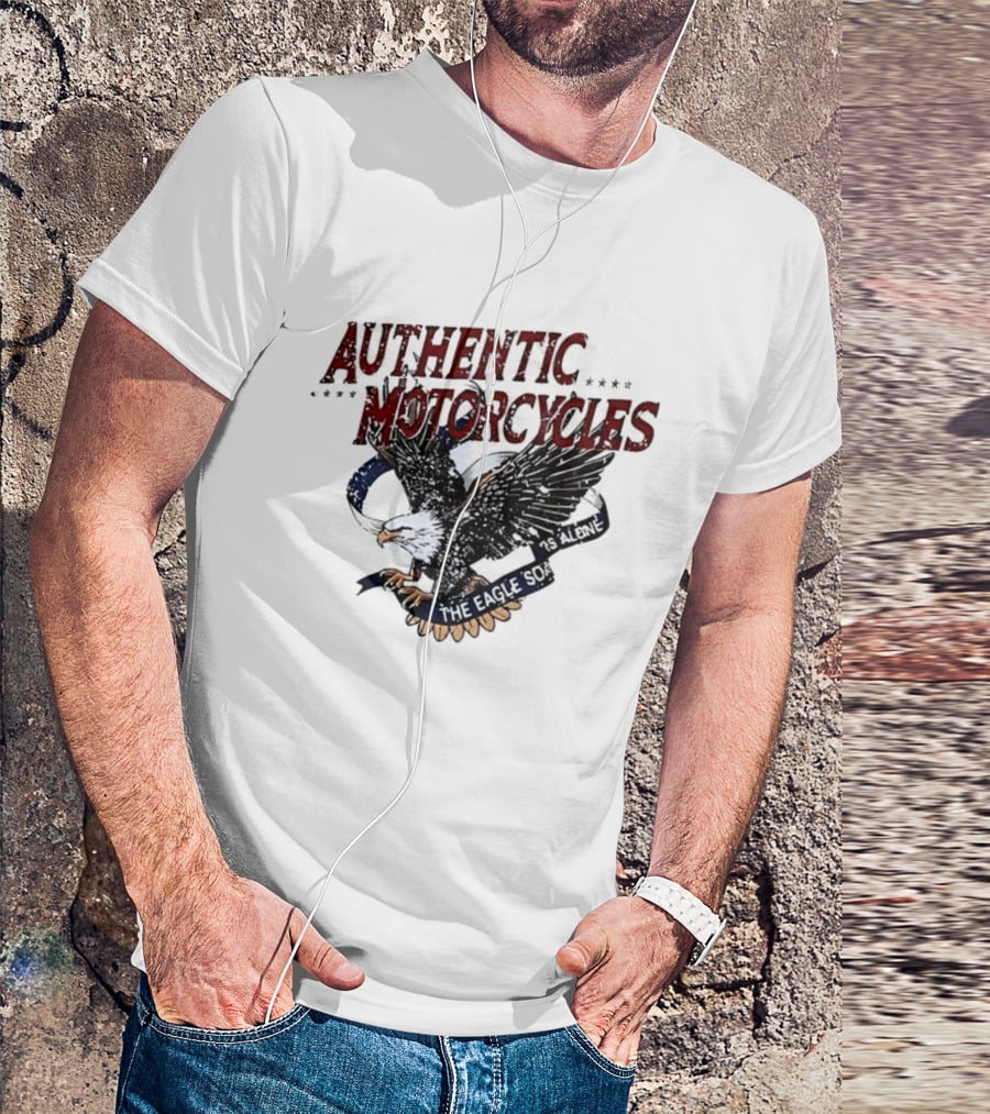 Authentic Motorcycles The Eagle Soars Alone T-Shirt