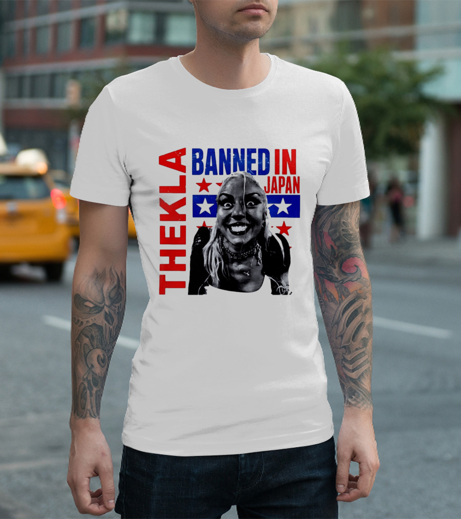 Thekla Banned In Japan Bold Red Blue Stars T-Shirt