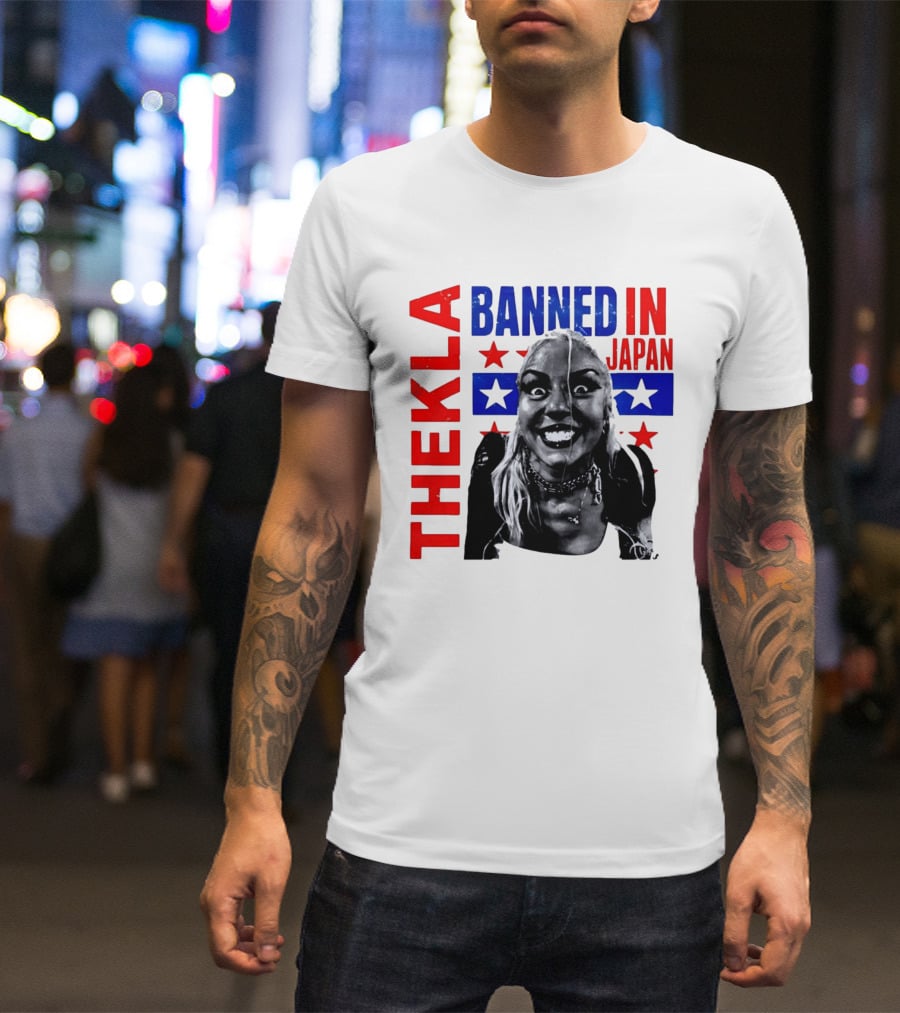 Thekla Banned In Japan Bold Red Blue Stars T-Shirt