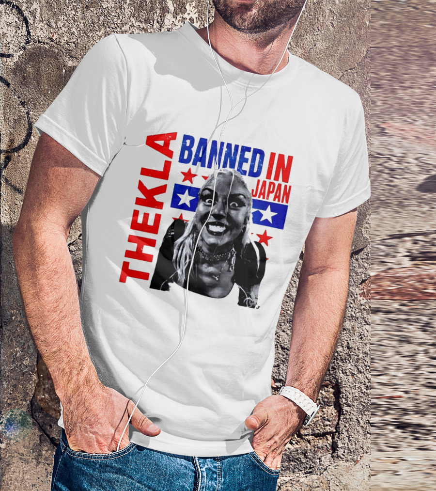 Thekla Banned In Japan Bold Red Blue Stars T-Shirt
