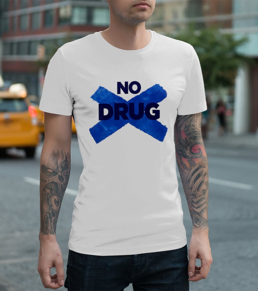 Maradona No Drug Blue Cross Message T-Shirt
