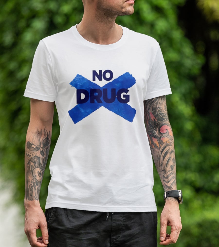 Maradona No Drug Blue Cross Message T-Shirt