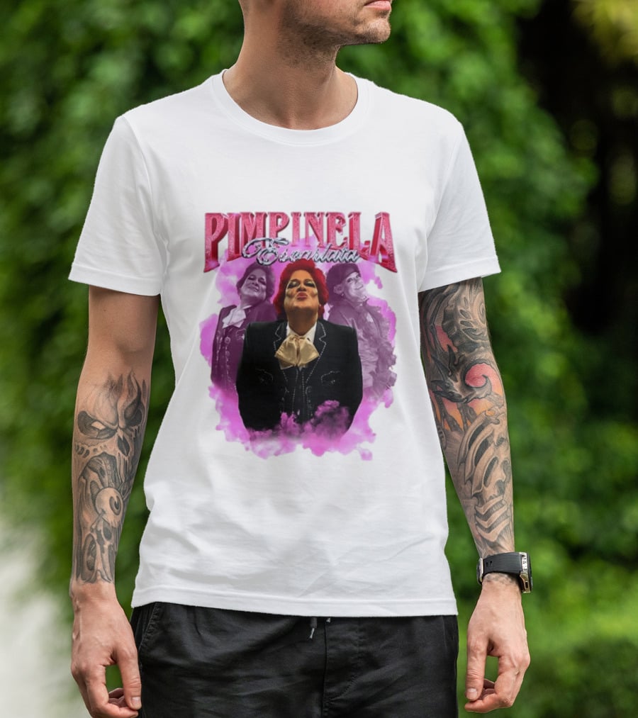 Pimpinela Escarlata Kissing Pose With Pink Smoke Backdrop T-Shirt
