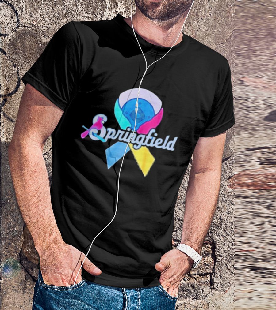 Springfield Baseball Ribbon Against Cancer Cardinal T-Shirt
