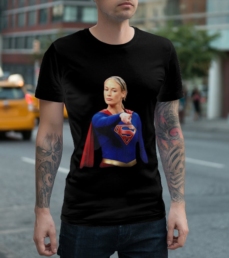 Supergirl Sophie Cunningham Pointing Indiana Fever WNBA T-Shirt