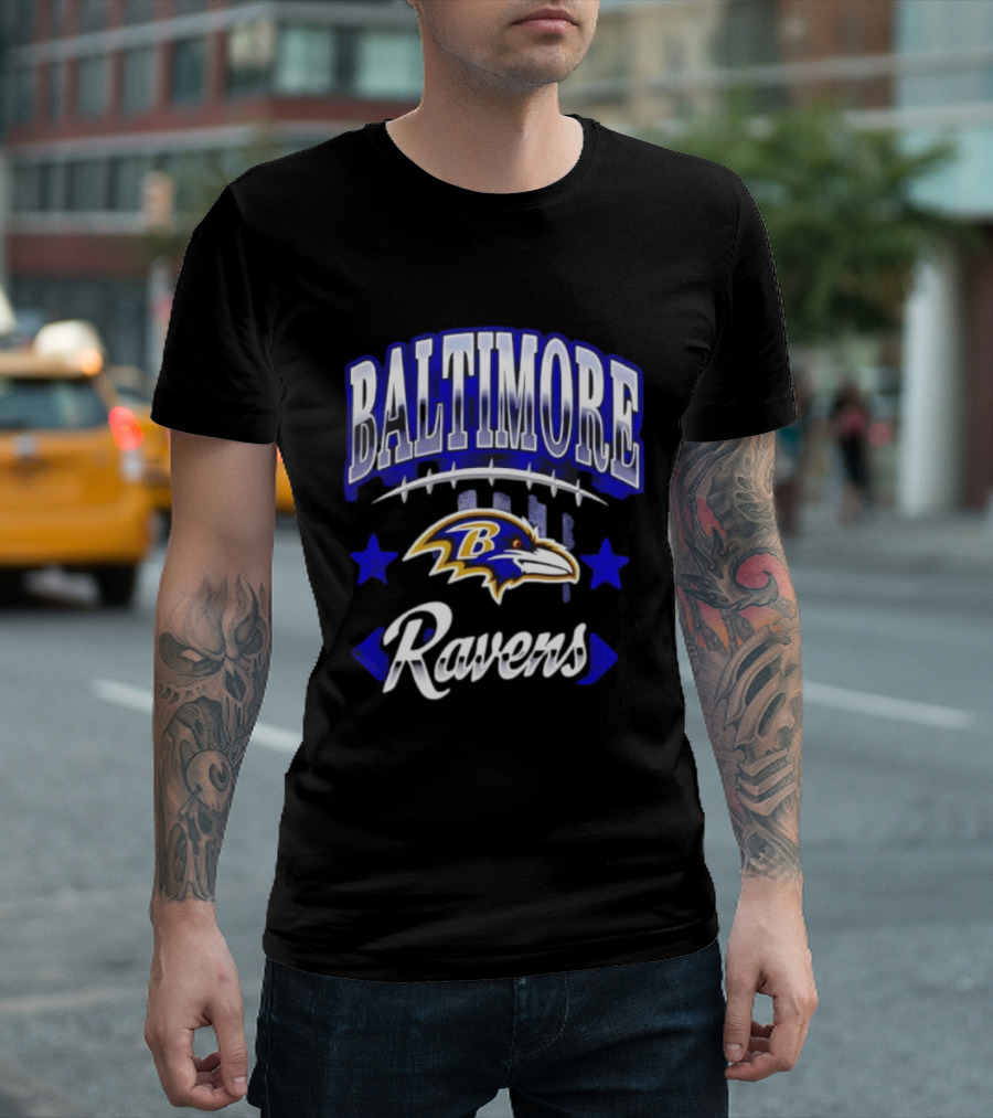 Baltimore Ravens NFL Team Logo And Stars 2026 T-Shirt