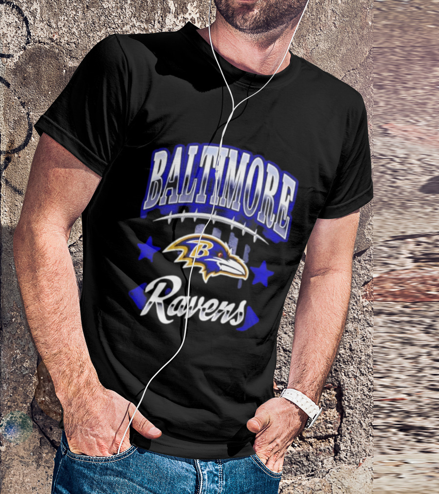 Baltimore Ravens NFL Team Logo And Stars 2026 T-Shirt