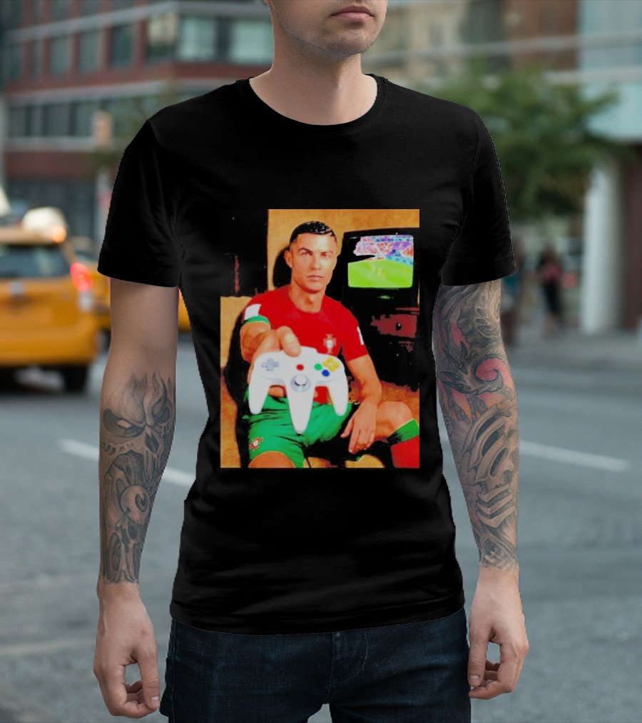 Cristiano Ronaldo Portugal National Team Soccer Gaming Controller Retro Gamer T-Shirt