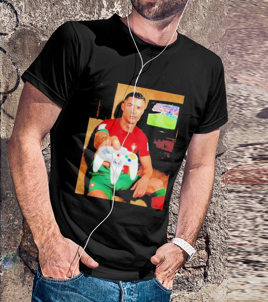 Cristiano Ronaldo Portugal National Team Soccer Gaming Controller Retro Gamer T-Shirt
