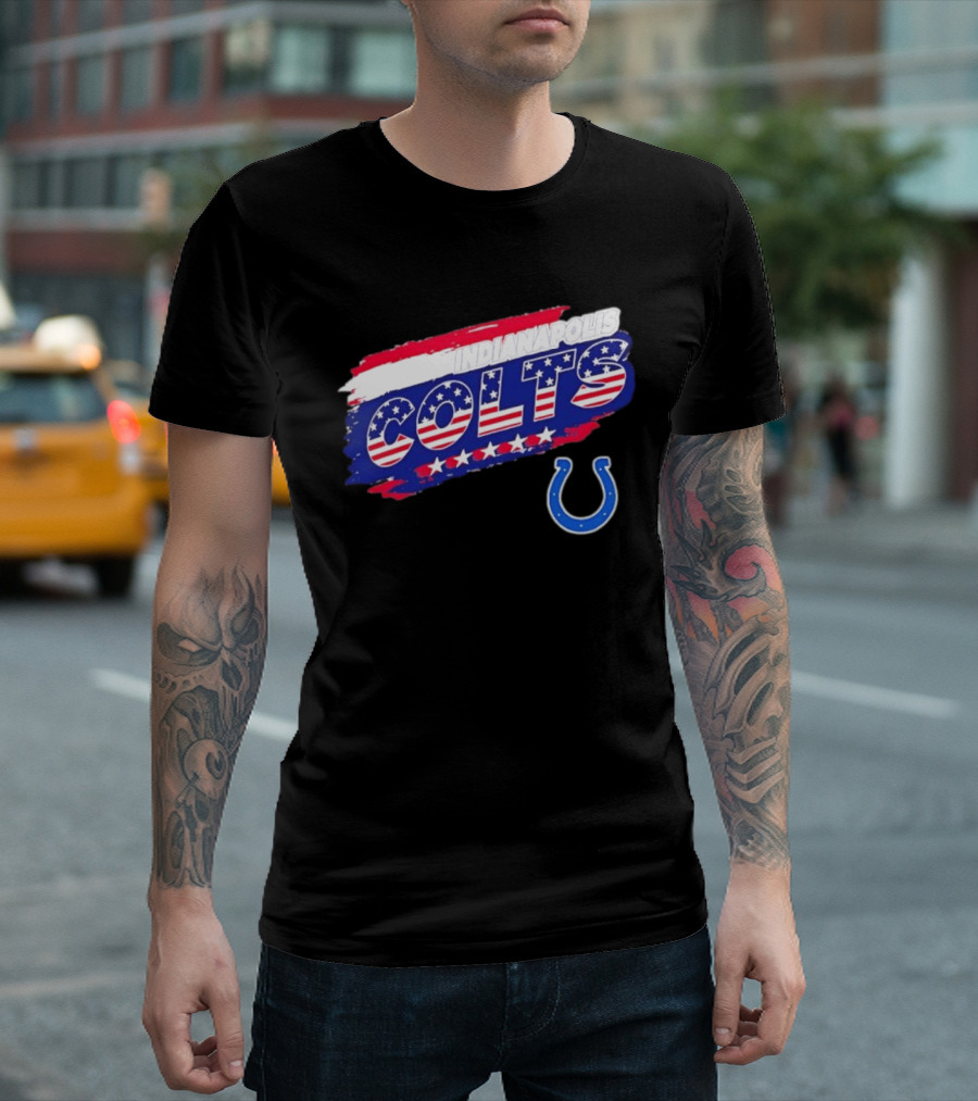 Indianapolis Colts American Flag Stars Stripes Patriotic T-Shirt