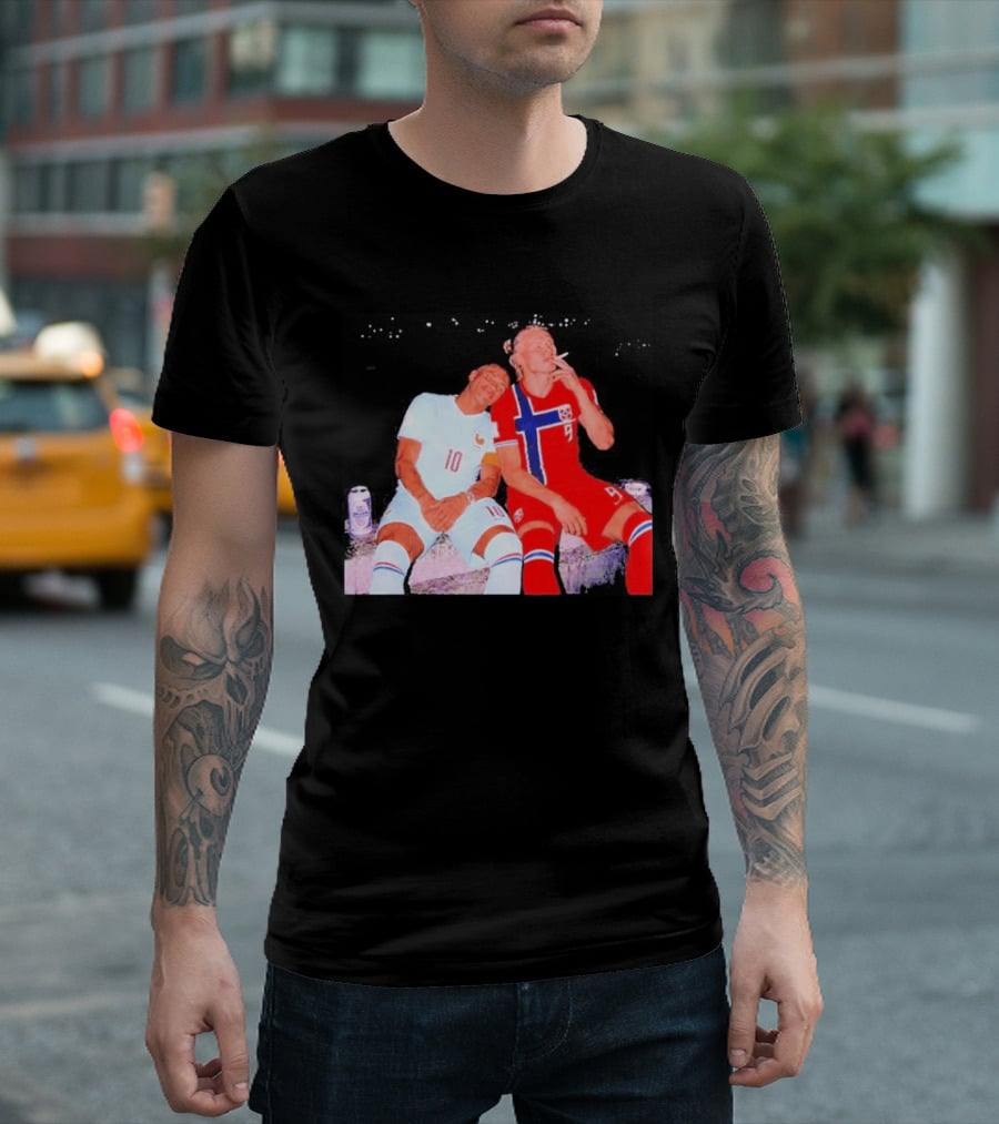 Kylian Mbappé France 10 Erling Haaland Norway 9 Soccer Friendship Fan T-Shirt