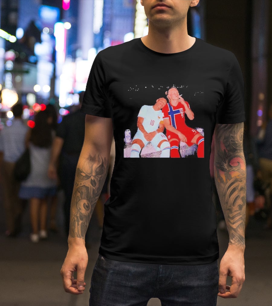 Kylian Mbappé France 10 Erling Haaland Norway 9 Soccer Friendship Fan T-Shirt