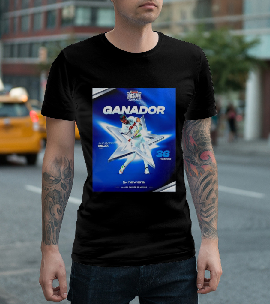 Ganador Alejandro Mejía Home Run Derby 36 Homeruns La Liga Fuerte De México T-Shirt