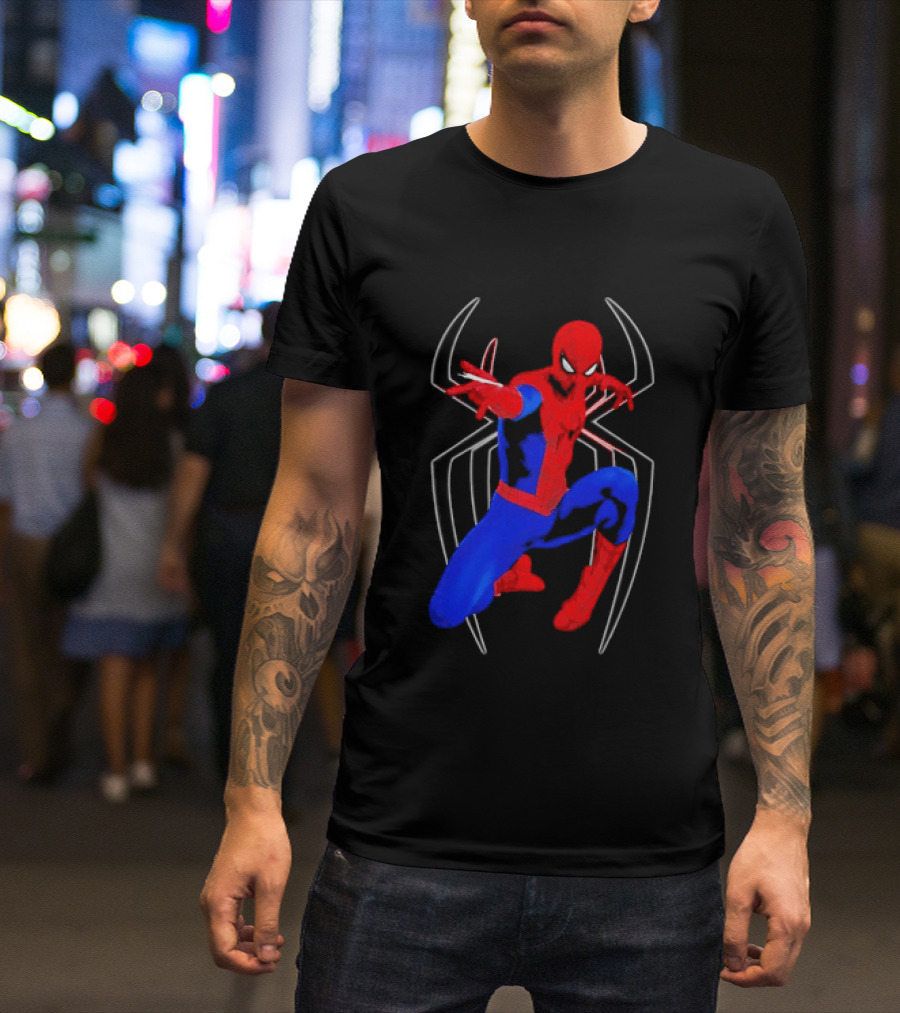 Spider Man Marvel Web Shooting Comic Book Action T-Shirt